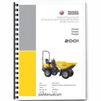 Wacker Neuson 2001 Dumper Parts Catalog SN from CB000520 EA01294 WNCD0502LPAL00160 v4.6 Printed Book