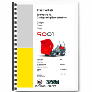 Wacker Neuson 9001 Dumper Parts Catalog SN from AA91001F v4.3 Printed Book