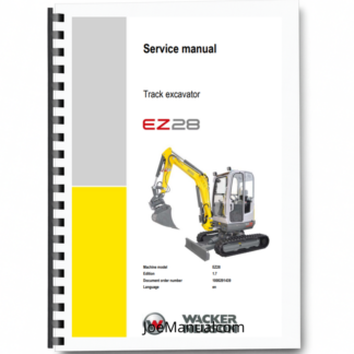 Wacker Neuson EZ28 Excavator Service Manual v1.7 Printed Book