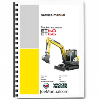 Wacker Neuson ET60 ET66 Excavator Service Manual v1.0 Printed Book