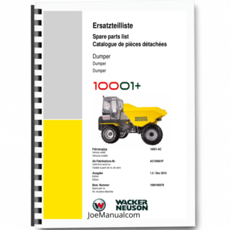 Wacker Neuson 10001 Dumper Parts Catalog SN from AC100001F v1.5 Printed Book
