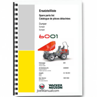 Wacker Neuson 6001 Dumper Parts Catalog SN from AA6004D v4.6 Printed Book