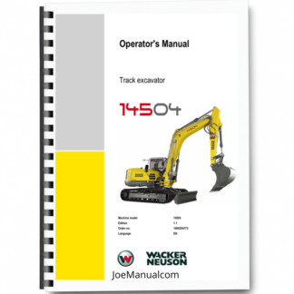 Wacker Neuson 14504 Track Excavator Operators Manual Printed Book