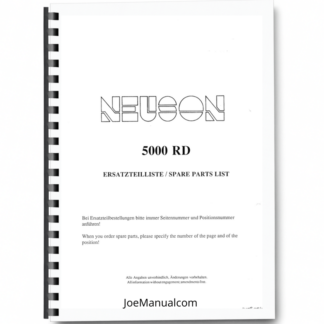 Wacker Neuson 5000 RD Excavator Parts Catalog Printed Book