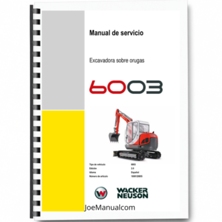 Wacker Neuson 6003 Excavator Service Manual Printed Book