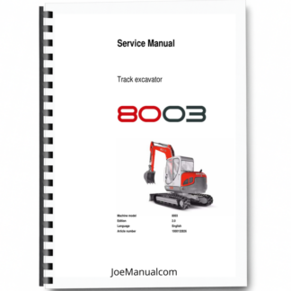 Wacker Neuson 8003 Excavator Service Manual v2.0 Printed Book