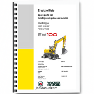 Wacker Neuson E06 06 Mobile Excavator Parts Catalog Printed Book
