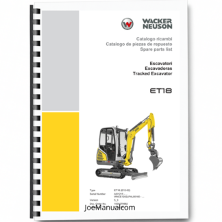 Wacker Neuson ET18  Track Excavators Spare Parts Catalog Printed Book