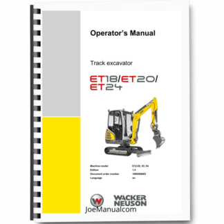 Wacker Neuson ET18  Track Excavators Operators Manual Printed Book