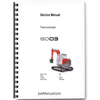Wacker Neuson 8003 Excavator Service Manual v1.0 Printed Book