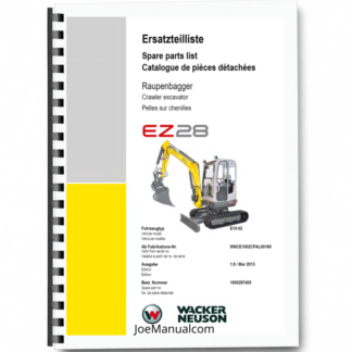 Wacker Neuson EZ28 Excavator Parts Catalog Printed Book