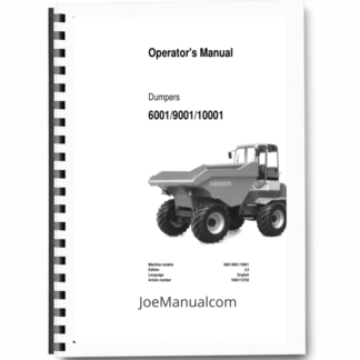 Wacker Neuson 6001 9001 10001 Dumper Operator Manual Printed Book