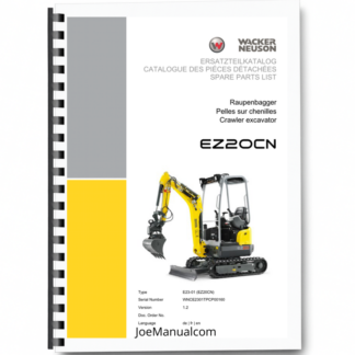 Wacker Neuson EZ20CN Excavator Parts Catalog SN from WNCE2301TPCP00160 v1.2 Printed Book