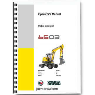 Wacker Neuson 6503 Wheel Excavator Operators Manual v3.0 Printed Book