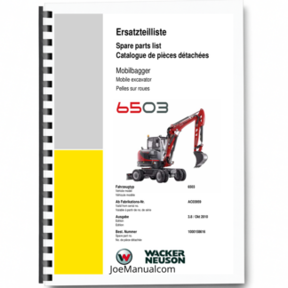 Wacker Neuson 6503 Wheel Excavator Parts Catalog SN from AC03959 v3.8 Printed Book