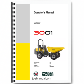 Wacker Neuson 3001 Dumper Operators Manual v4.0 Printed Book