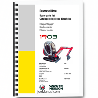 Wacker Neuson 1903 Crawler Excavator Parts Catalog SN from AB00440 v2.3 Printed Book