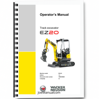 Wacker Neuson EZ20 Excavator Operators Manual v1.2 Printed Book