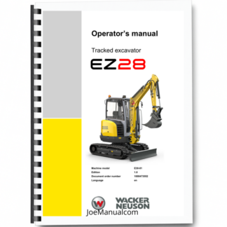 Wacker Neuson EZ28 Excavator Operators Manual v1.0 Printed Book