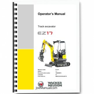 Wacker Neuson EZ17 Mini Excavator Operators Manual v1.1 Printed Book