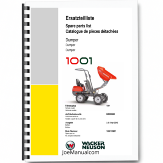 Wacker Neuson 1001 Dumper Parts Catalog from BB000680 v3.6 Printed Book