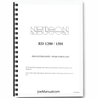 Wacker Neuson RD 1200 1501 Excavator Parts Catalog Printed Book