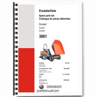 Wacker Neuson 3001 Dumper Parts Catalog SN from AE310242D v1.0 Printed Book