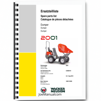 Wacker Neuson 2001 Dumper Parts Catalog SN from CA000101 v3.6 Printed Book