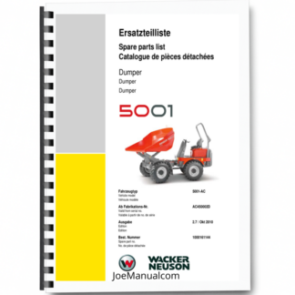 Wacker Neuson 5001 Dumper Parts Catalog SN from AC450002D v2.7 Printed Book