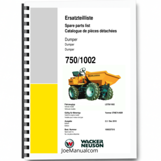 Wacker Neuson 750 1002 Dumper with Yanmar 3TNE74-NSR Engine Parts Catalog v2.3 Printed Book