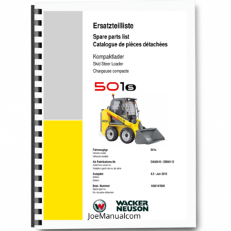 Wacker Neuson 501S Skid Steer Loader Parts Catalog SN from DA00010 DB00112 v4.5 Printed Book