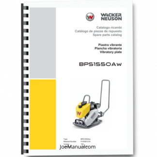 Wacker Neuson DPS1550AW Vibratory Plate Parts Catalog v1.00 Printed Book