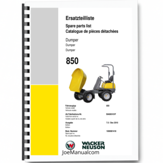 Wacker Neuson 850 Dumper Parts Catalog SN from BA000101F v7.5 Printed Book