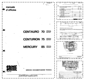 SAME Centauro 70 Centaurion 75 Mercury 85 Tractor Workshop Manual IT