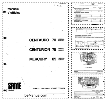 SAME Centauro 70 Centaurion 75 Mercury 85 Tractor Workshop Manual IT ...