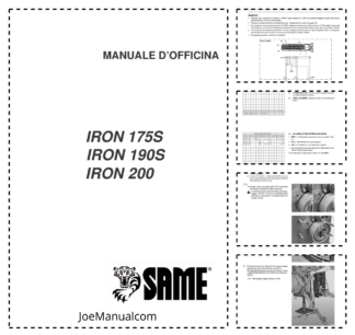 SAME Iron 175S 190S 200 Tractor Workshop Manual IT