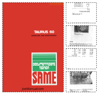 SAME Taurus 60 Tractor Operation and Maintenance Manual