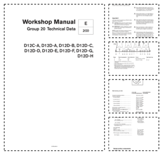 Volvo Penta D12C-A D-A D-B D-C D-D D-E D-F D-G D-H Engine Group 20 Technical Workshop Manual