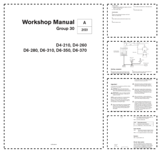 Volvo Penta D4-210 D4-260 D6-280 D6-310 D6-350 D6-370 Engine Group 30 Electrical Workshop Manual