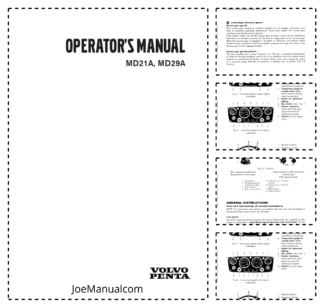 Volvo Penta MD21A MD29A Engine Operators Manual