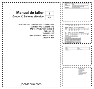 Volvo Penta TAD1140VE 1150 1170 1351 1371 1650 1651 1670 1672 1673VE GE Engine Electrical Workshop Manual ES
