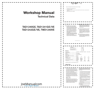 Volvo Penta TAD1240GE 1241GE VE 1242GE VE TWD1240VE Engine Technical Data Workshop Manual