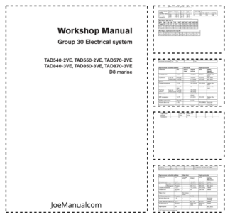 Volvo Penta TAD540-2VE 550-2VE 570-2VE 840-3VE 850-3VE 870-3VE D8 Marine Engine Electrical Workshop Manual