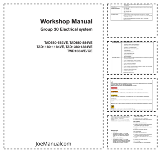 Volvo Penta TAD580-583VE 880-884VE 1180-1184VE 1380-1384VE TWD1683VE GE Engine Electrical Workshop Manual