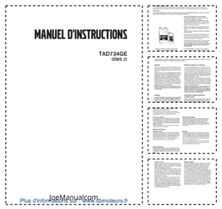 Volvo Penta TAD734GE EMS 2 Engine Operations Manual FR