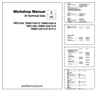Volvo Penta TMD102A to TAMD122P-A P-B P-C Engine Technical Data Workshop Manual