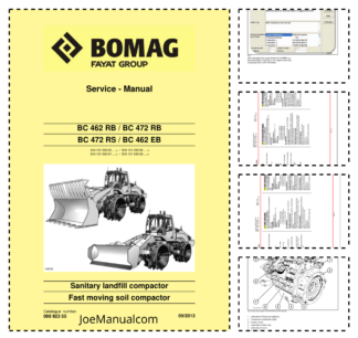 BOMAG BC 462 472 RB BC 472 RS BC 462 EB Soil Compactor Service Manual 2013