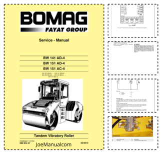 BOMAG BW 141 151 AD-4 AC-4 Tandem Vibratory Roller Service Manual