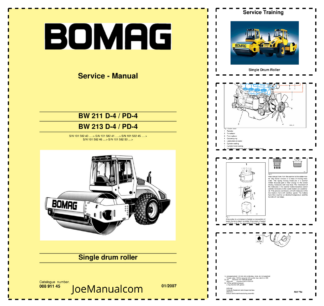 BOMAG BW 211 BW 213 D-4 PD-4 Single drum roller Service Manual