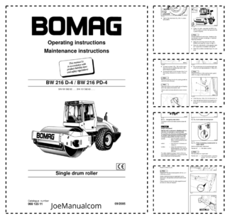 BOMAG BW 216 D-4 BW 216 PD-4 Single drum roller Operation and Maintenance Manual